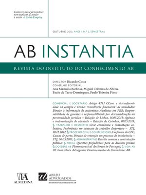 cover image of Revista do Instituto do Conhecimento AB Instantia--Outubro 2013, Ano I, n.º 2, Semestral